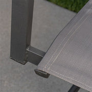 Hanover - Naples 5pc Bar Set: 4 Sling Bar Chairs and Glass Bar Table - Gray-United Backyard