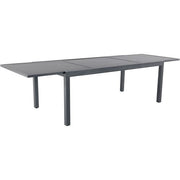 Hanover - Naples 9pc: 8 High Back Padded Sling Chairs, Aluminum Extension Table - Gray/Gray-United Backyard