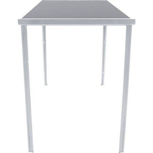 Hanover - Naples Aluminum Glass Bar Table - White/Grey-United Backyard