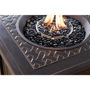 Hanover - Orleans 5pc: 4 Swivel Gliders and 26" Square Fire Pit - Green/Bronze-United Backyard