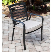 Hanover - Pemberton 5pc: 4 Alum Dining Chairs w/ Cushion and 1 38" Sq Glass Table- Cast Ash/Gunmetal-United Backyard