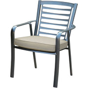 Hanover - Pemberton 5pc: 4 Alum Dining Chairs w/ Cushion and 1 38" Sq Slat Table - Cast Ash/Gunmetal-United Backyard