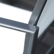 Hanover - Phoenix 5pc: 4 Alum Sling Swivel Rockers, 48" Round Glass Dining Table - White/Grey-United Backyard