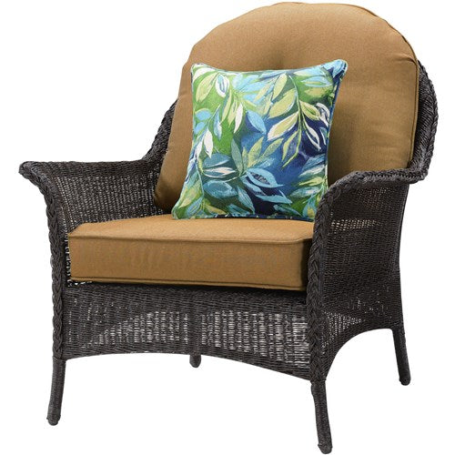 Hanover - San Marino 4pc Fire Pit Set with Wood Grain Tile Top - Brown/Tan-United Backyard