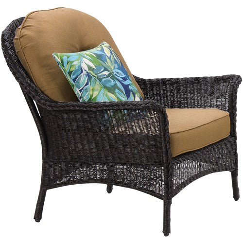 Hanover - San Marino 4pc Fire Pit Set with Wood Grain Tile Top - Brown/Tan-United Backyard