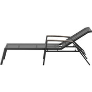 Hanover - Seaside Alum Chaise Lounge with Fauxwood Arms - Grey/Wood-United Backyard