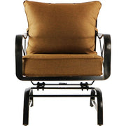 Hanover - Summer Nights 5PC Dining Set: 4 Steel Rockers with 48" Cast Table - Tan-United Backyard