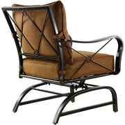 Hanover - Summer Nights 5PC Dining Set: 4 Steel Rockers with 48" Cast Table - Tan-United Backyard