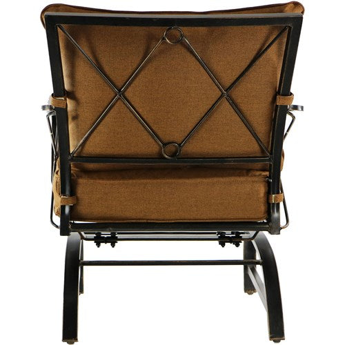 Hanover - Summer Nights 5PC Dining Set: 4 Steel Rockers with 48" Glass Table - Tan-United Backyard