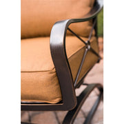 Hanover - Summer Nights 5PC Dining Set: 4 Steel Rockers with 48" Glass Table - Tan-United Backyard