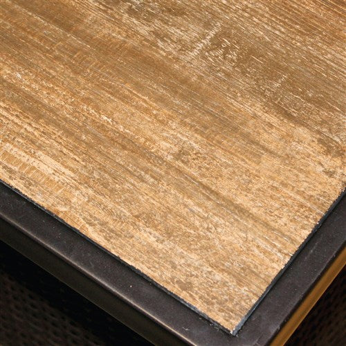 Hanover - Summer Nights 5pc: 4 cushion rockers, woven fire pit with wood tile top - Tan/Durastone-United Backyard