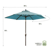 Hanover - Traditions 11' Market Umbrella - Blue-United Backyard