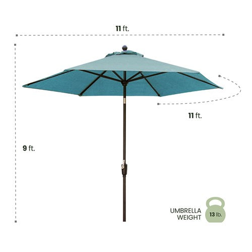 Hanover - Traditions 11' Market Umbrella - Blue-United Backyard