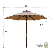 Hanover - Traditions 11' Market Umbrella - Tan-United Backyard