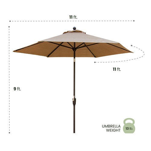 Hanover - Traditions 11' Market Umbrella - Tan-United Backyard