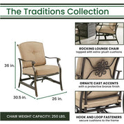 Hanover - Traditions 2pc Set: 2 Cushioned Deep Seating Rockers - Tan/Bronze-United Backyard