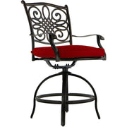 Hanover - Traditions 3pc: 2 Counter Height Swivel Chairs, 30" Round Cast Table-United Backyard
