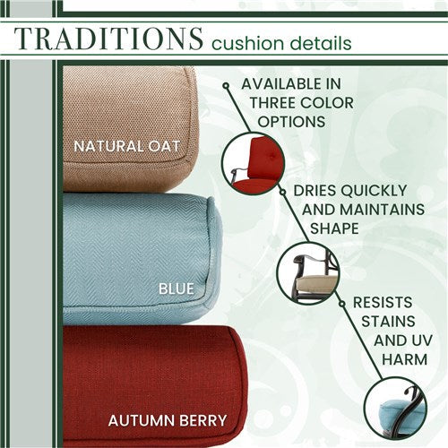 Hanover - Traditions 3pc: 2 Wicker Back Swivel Rockers, 30" Round Glass Table - Red/Bronze-United Backyard