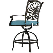 Hanover - Traditions 5pc: 4 Counter Height Swivel Chairs, 42" Square Cast Table-United Backyard