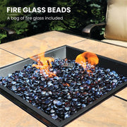 Hanover - Traditions 5pc: 4 Deep Seating Rockers and Woven Fire Pit with Tile Top - Tan/Bronze-United Backyard