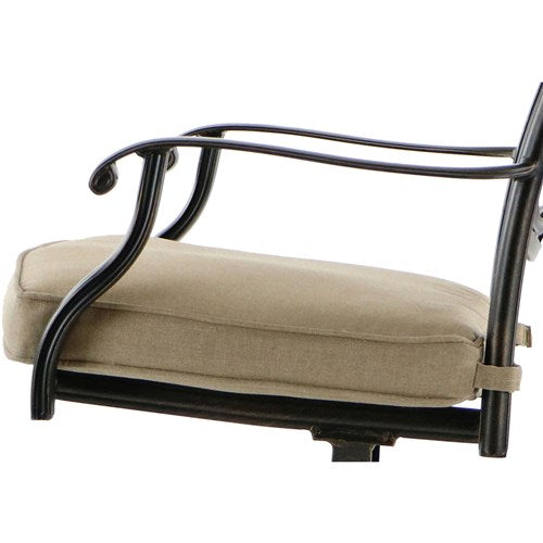 Hanover - Traditions 5pc: 4 Swivel Rockers and 26" Square Fire Pit - Tan/Bronze-United Backyard