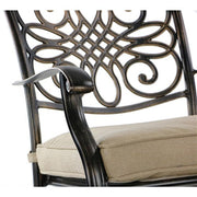 Hanover - Traditions 5pc Fire Pit: 4 Swivel Rockers, Rectangle KD Fire Pit w/Tile - Tan/Tile-United Backyard