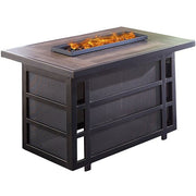 Hanover - Traditions 5pc Fire Pit: 4 Swivel Rockers, Rectangle KD Fire Pit w/Tile - Tan/Tile-United Backyard