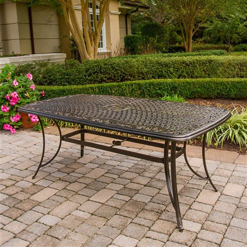 Hanover - Traditions 7pc: 4 Dining Chairs, 2 Swivel Rockers, 38x72" Cast Table - Tan/Cast-United Backyard