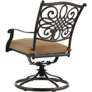 Hanover - Traditions 7pc: 4 Dining Chairs, 2 Swivel Rockers, 38x72" Cast Table - Tan/Cast-United Backyard