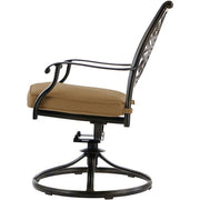 Hanover - Traditions 7pc: 4 Dining Chairs, 2 Swivel Rockers, 38x72" Cast Table - Tan/Cast-United Backyard