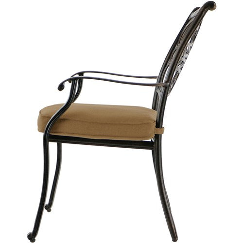 Hanover - Traditions 7pc: 4 Dining Chairs, 2 Swivel Rockers, 38x72" Cast Table - Tan/Cast-United Backyard