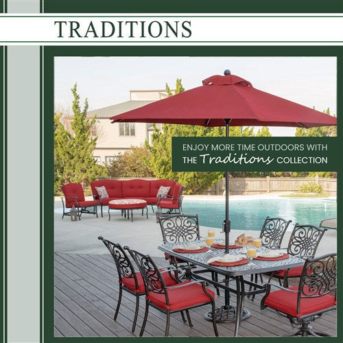 Hanover - Traditions 9' Market Umbrella - Sand/Beige-United Backyard