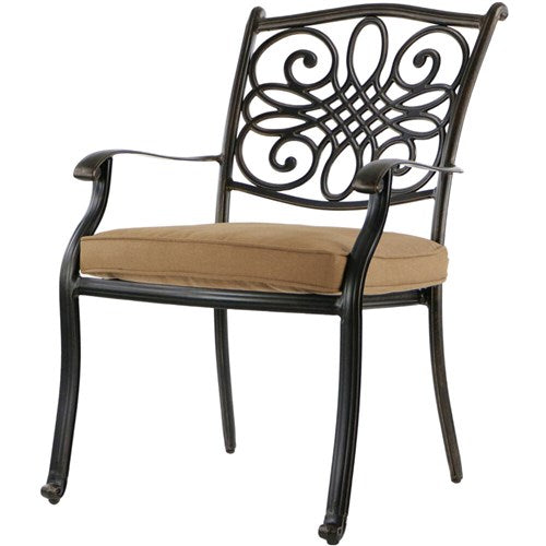 Hanover - Traditions 9pc: 8 Dining Chairs, 60" Square Cast Table - Tan/Cast-United Backyard