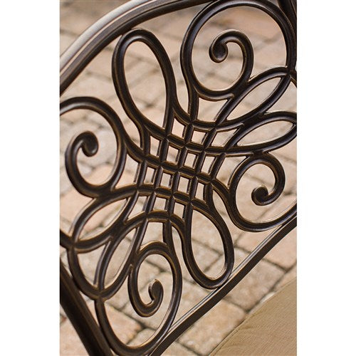 Hanover - Traditions 9pc: 8 Dining Chairs, 60" Square Cast Table - Tan/Cast-United Backyard