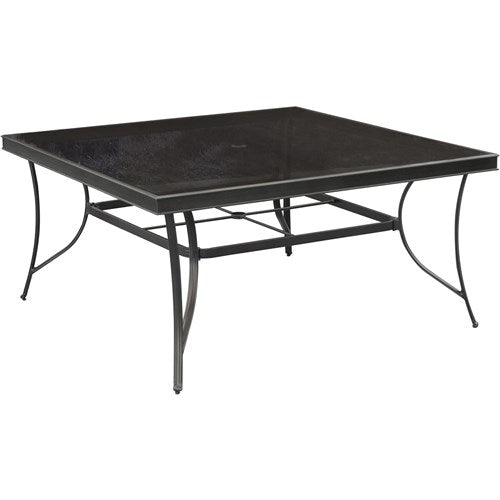 Hanover - Traditions 9pc: 8 Dining Chairs, 60" Square Glass Top Table - Blue/Glass-United Backyard