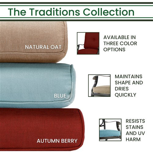 Hanover - Traditions 9pc: 8 Dining Chairs, 96"x60" Oval Cast Table - Tan/Bronze-United Backyard