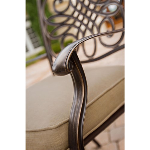 Hanover - Traditions 9pc: 8 Swivel Rockers, 42x84" Cast Table - Tan/Cast-United Backyard