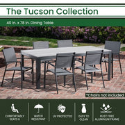 Hanover - Tucson Aluminum Faux Wood Top Table - Grey-United Backyard
