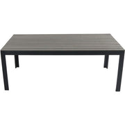 Hanover - Tucson Aluminum Faux Wood Top Table - Grey-United Backyard