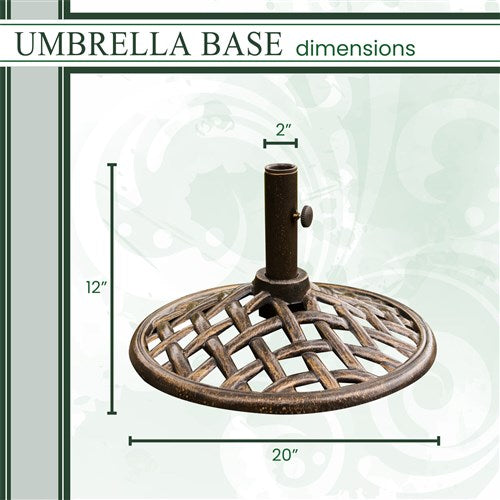 Hanover - Umbrella Base for Traditions and Monaco Umbrella - Bronze-United Backyard