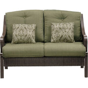 Hanover - Ventura 4pc Fire Pit Set with Tan Tile Top - Brown/Meadow Green-United Backyard