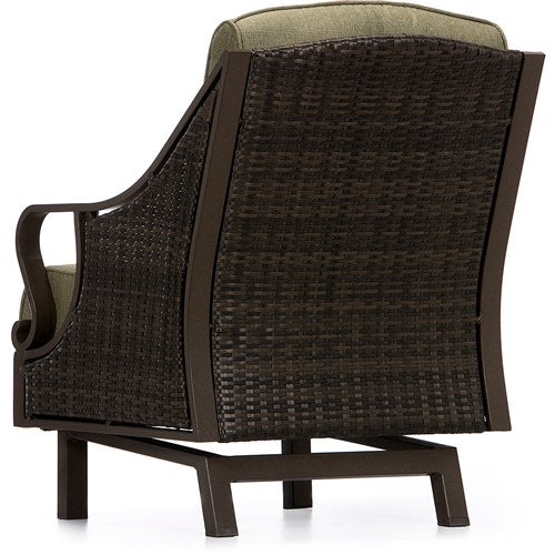 Hanover - Ventura 4pc Fire Pit Set with Wood Grain Tile Top - Brown/Meadow Green-United Backyard