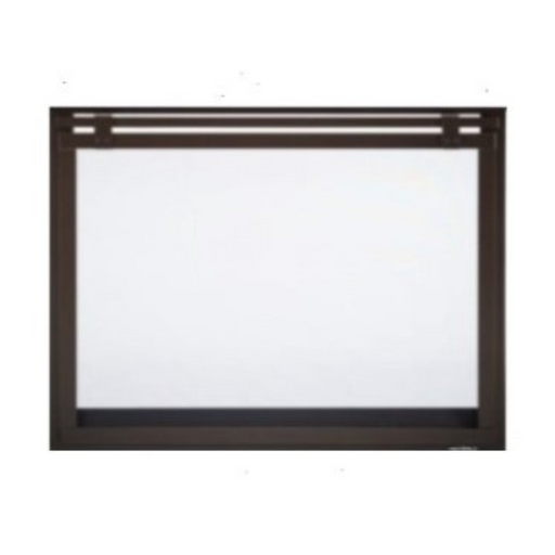Heat & Glo - Loft barn door overlap front with ClearVue mesh - New Bronze-United Backyard