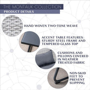 Mod Furniture - 3pc Seating Set: 2 steel side chairs, accent table - Gray-United Backyard