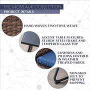 Mod Furniture - 3pc Seating Set: 2 steel side chairs, accent table - Navy-United Backyard