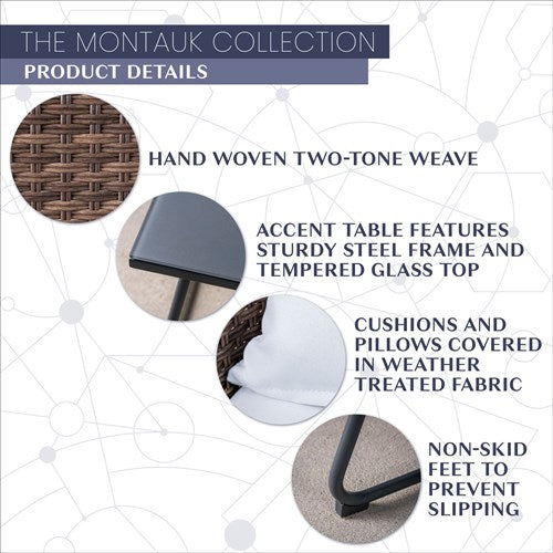 Mod Furniture - 3pc Seating Set: 2 steel side chairs, accent table - White-United Backyard