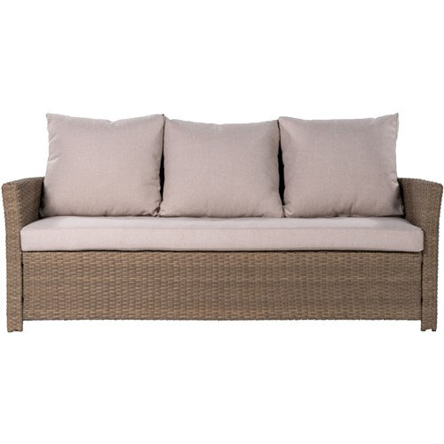 Mod Furniture - Aiden 4pc Seating Set: 2 Side Chairs, Sofa, Adjustable Coffee Table - Tan/Grey-United Backyard