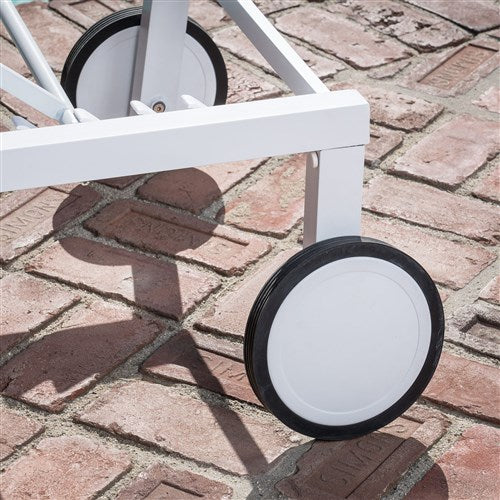 Mod Furniture - Aluminum Sling Armless Chaise Lounge Chair - White/Gray-United Backyard