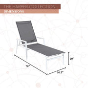 Mod Furniture - Aluminum Sling Chaise Lounge - White/Gray-United Backyard