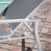 Mod Furniture - Aluminum Sling Chaise Lounge - White/Gray-United Backyard